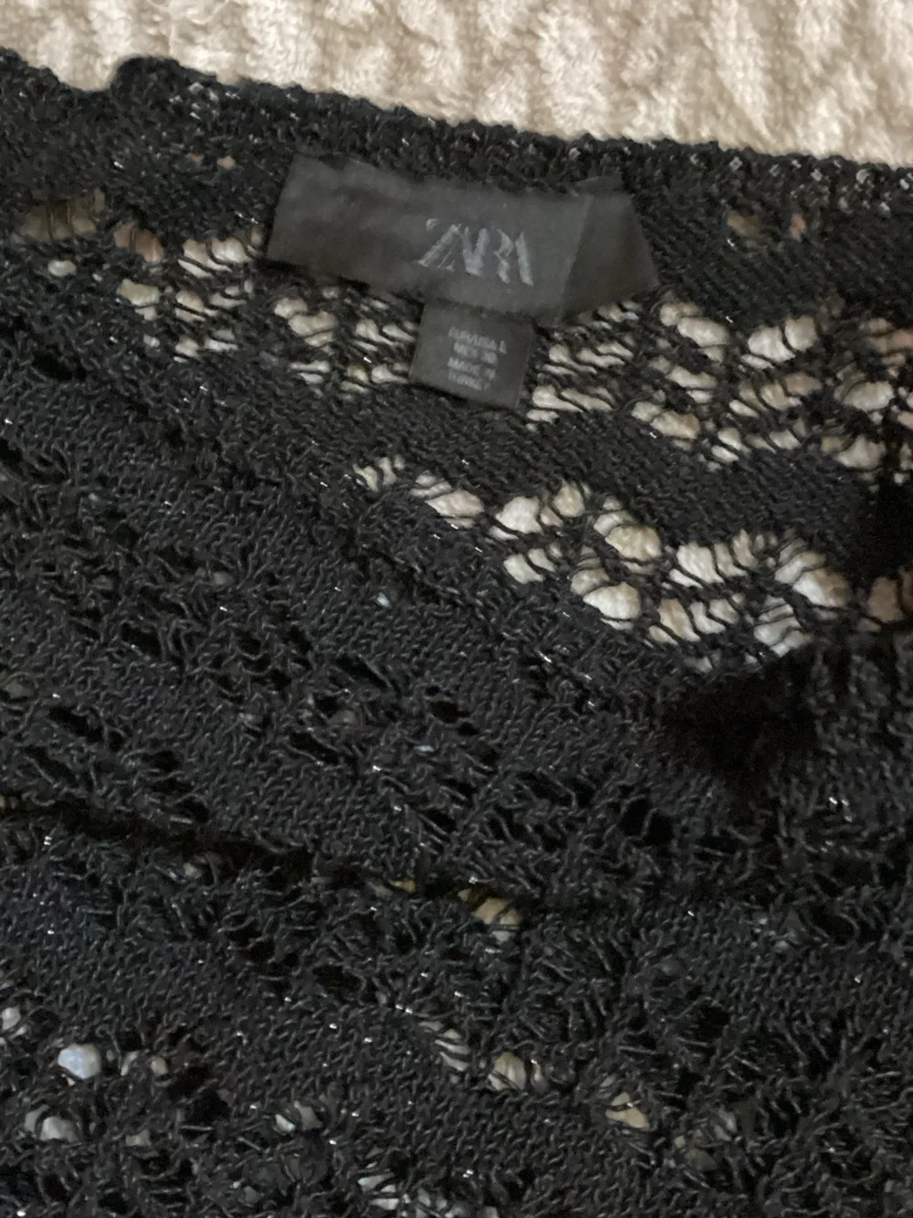 Zara Black Crochet Top